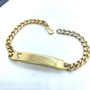 SPEIDEL Vintage Goldtone ID chain link Bracelet Engraved "RANA"